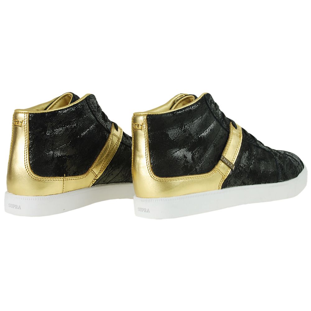 Chaussures de Skate Supra Indy NS Noir Doré Distressed Black/Gold Homme | GTD-28447632